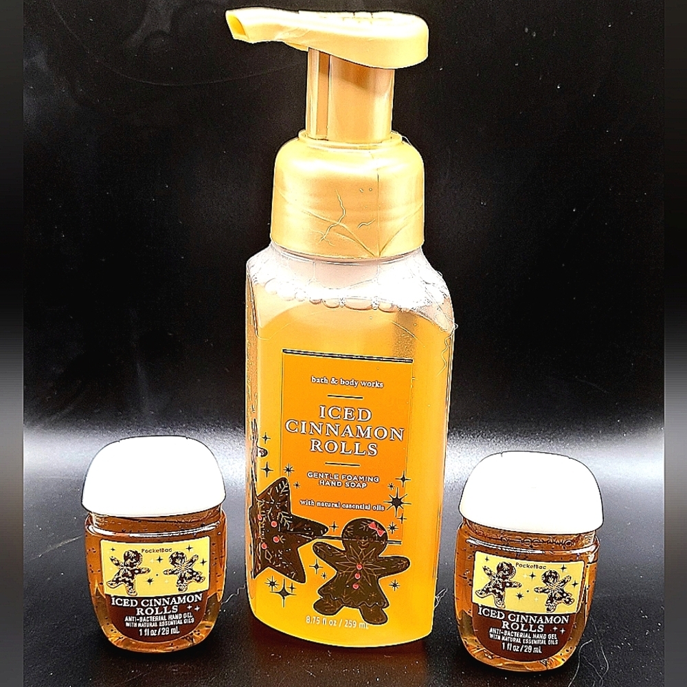 ICED CINNAMON ROLLS GENTLE FOAMING HAND SOAP & 2 HAND SANITIZERS